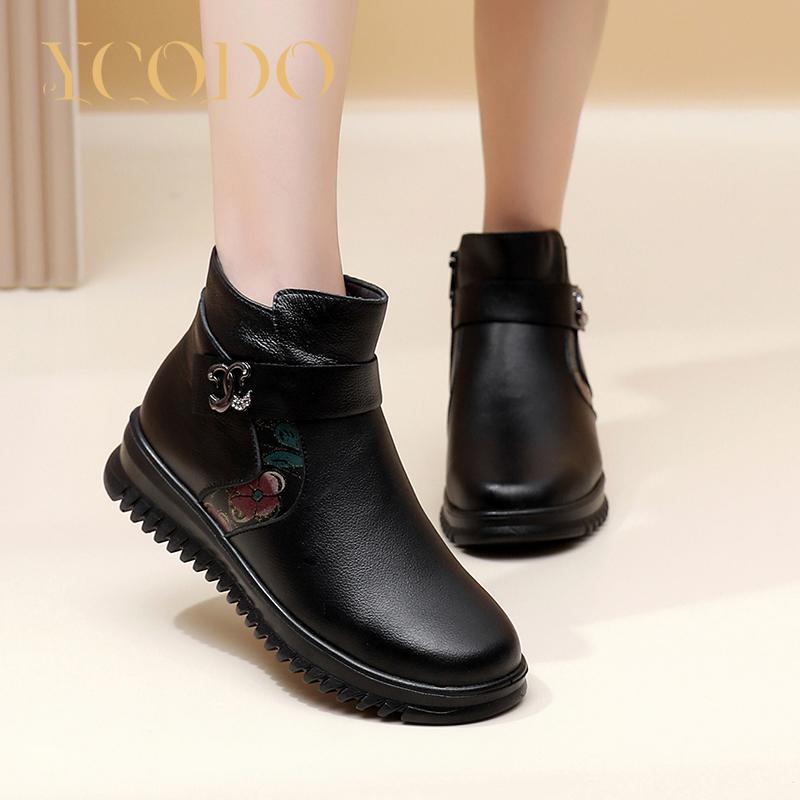 Зимняя теплая женская обувь из натуральной кожи