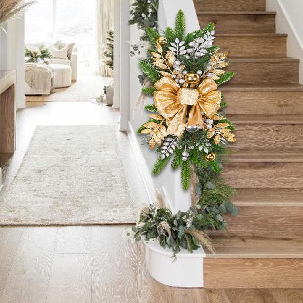 Рождественская гирлянда, декоративное украшение интерьера, лестница