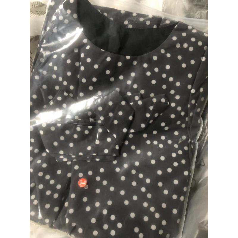 Women's Spring Summer Polka Dot Chiffon Midi Dress Round Neck Long Sleeve Tie Waist A Line Flowy Casual Dress for Office Daily Vacation Party Wear