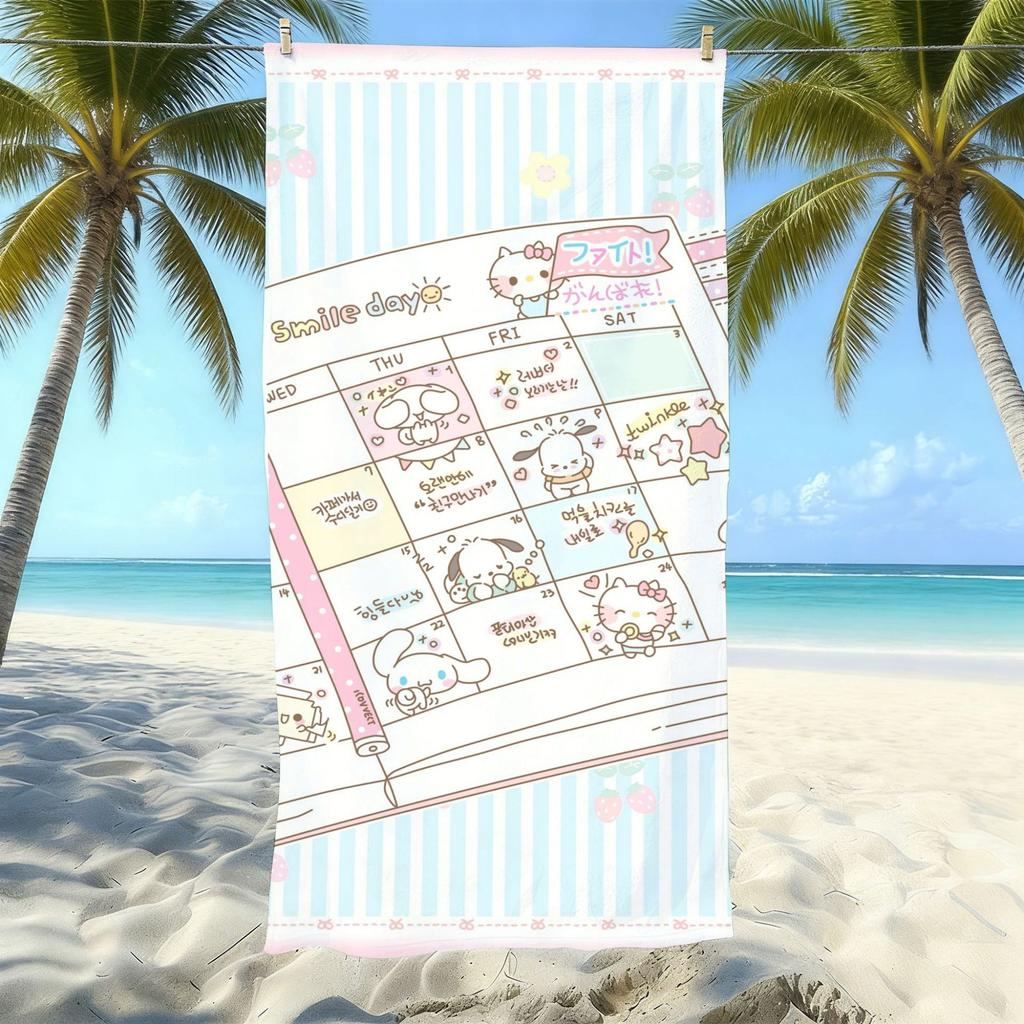 Cute Cartoon Printed Microfiber Beach Towel Quick Dry Bath Towel For Adults Kids Swimming
