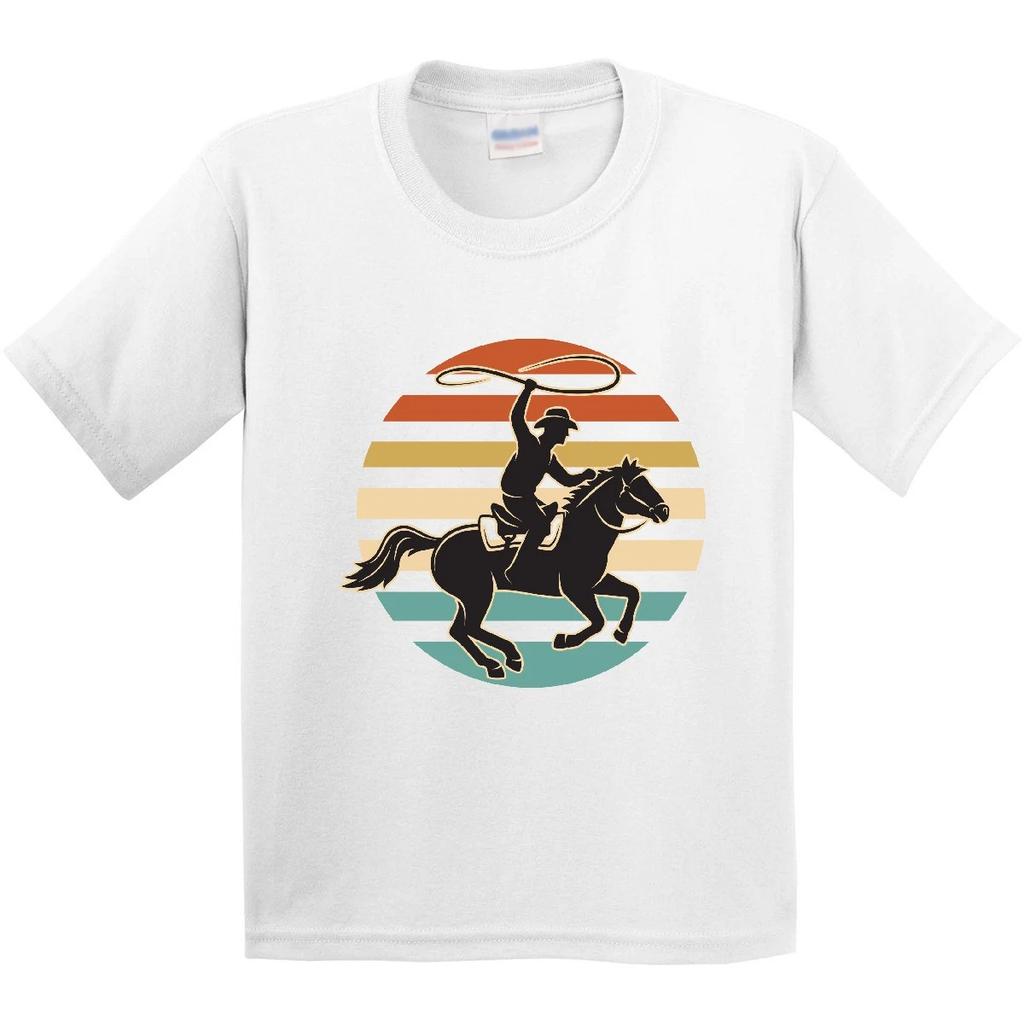 Inktastic Rodeo Team Roping Cowboy Youth kids boys T-Shirt Competition Horse West Tee Kids