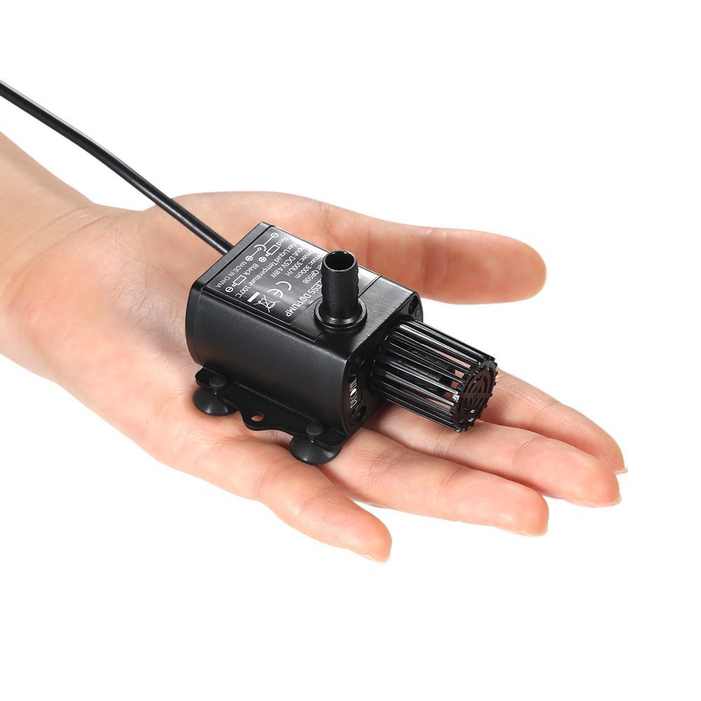 USB DC5V 4.8W Ultra quiet Mini Brushless Water Pump Waterproof Submersible Fountain Aquarium Circulating 300L H Lift
