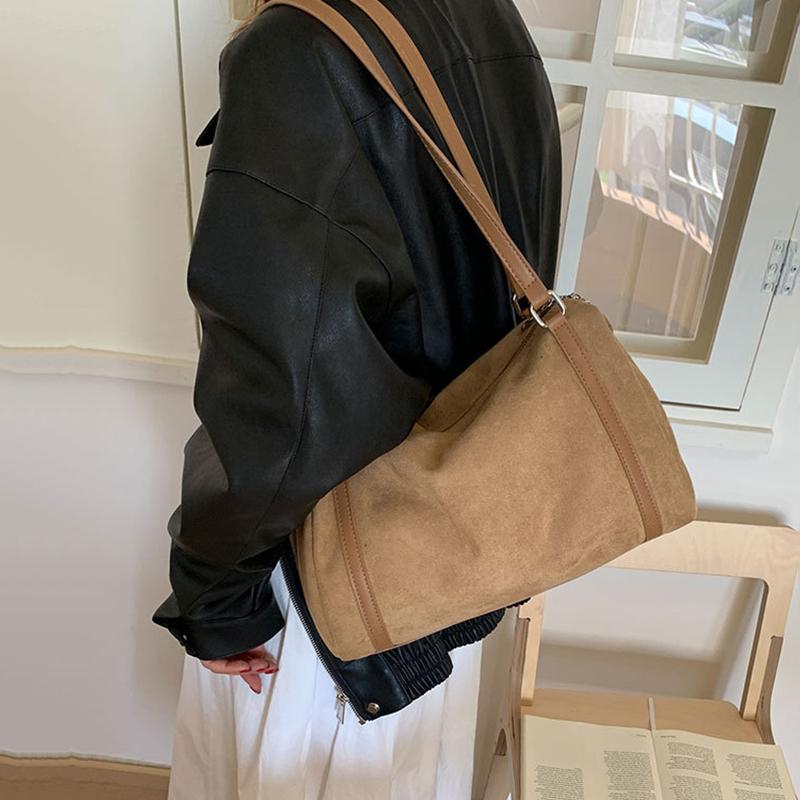 Модная женская наплечная сумка из искусственной замши, сумки кроссбоди, большая вместимость, матовая ПУ кожа, женские сумки-тоут