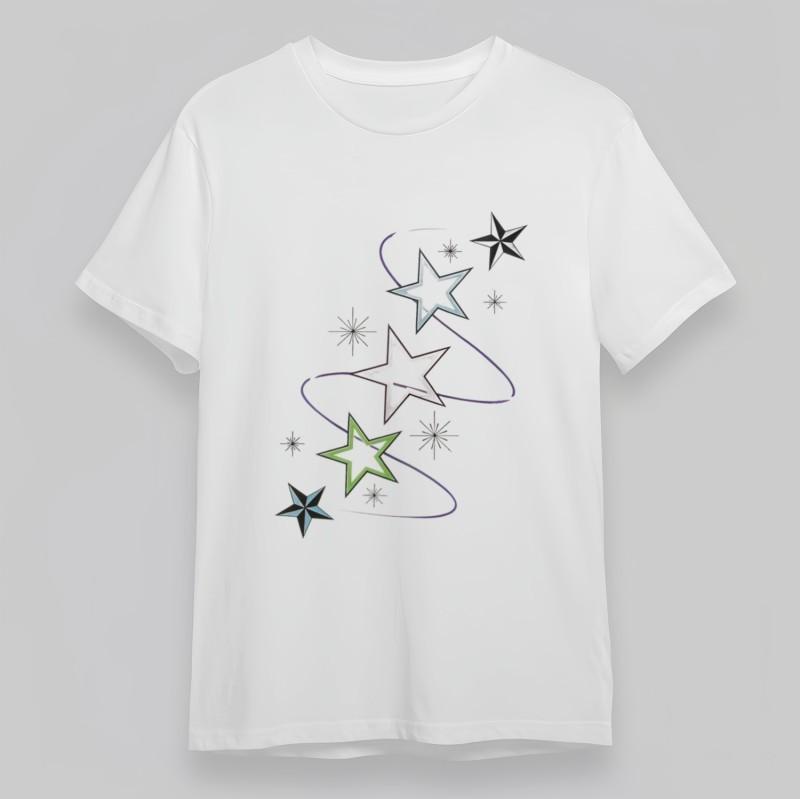 Женская футболка большого размера, классическая, с принтом созвездий на фоне ночного неба, США