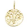 [Q7577] — Позолоченный кулон «Астрология» из античного золота (Овен) — 12 мм