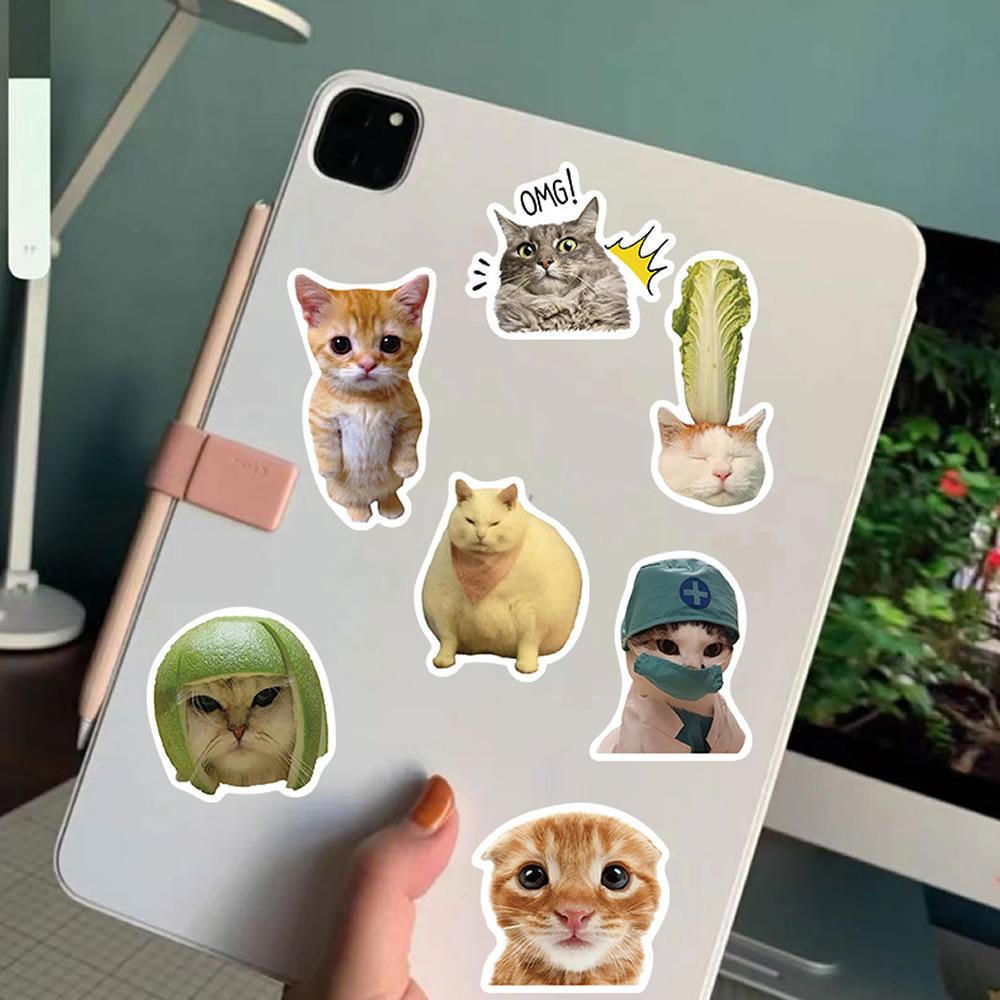 100/1000 шт. Игривые Милые Кошки Мемы Животные Наклейки Кавайные Декали Скрапбукинг Блокнот Багаж Ноутбук Скейтборд Наклейка Игрушка