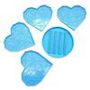 Resin Coaster Molds for Epoxy Resin,4pcs Crystal Coaster Mold with Holder Mold,Silicone Coaster Molds for Resin Casting
