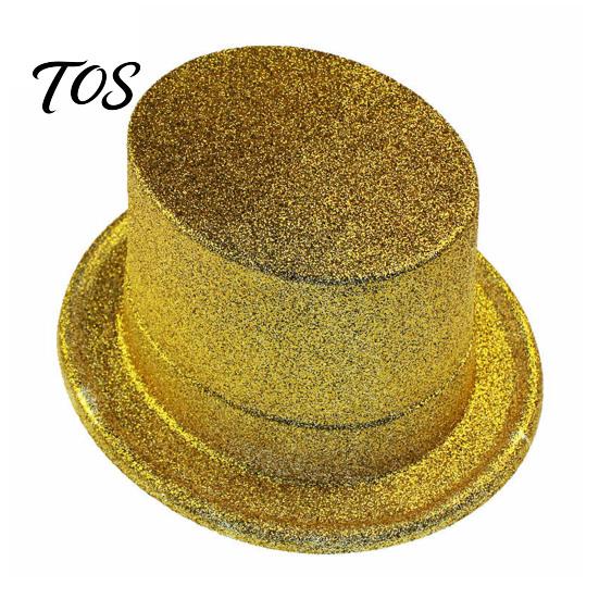 Shiny Circus Clown Hat for Shows Top Hats, Glitter Adult Kids, Colorful Magician Hat, Victorian Dress Up Christmas Decorative Themed Events