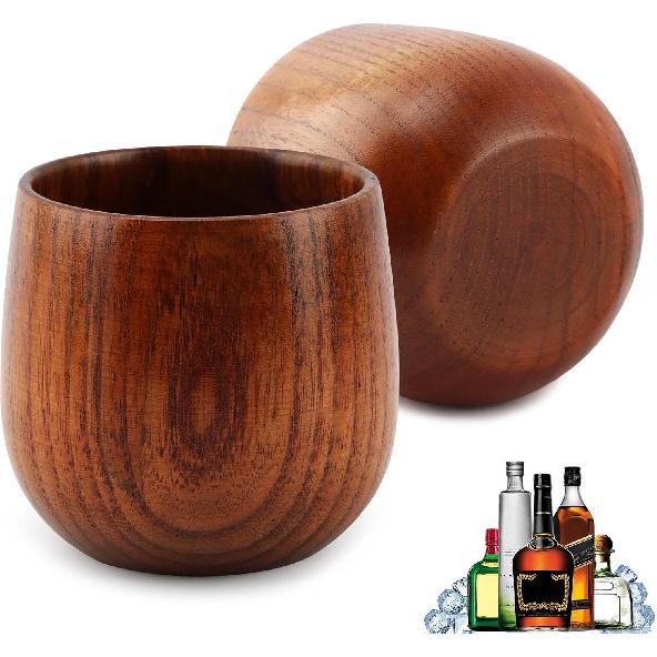 Charred Wooden Whiskey Glasses, Old Fashioned Bourbon Whiskey Glasses, Original-Bourbon Tumbler, Bourbon Gifts for Men, Whis-key Gifts for Men, 6