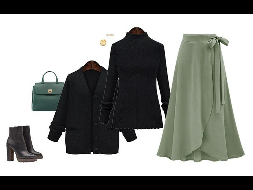 Women's Autumn High Waist Irregular Slit Skirt - European and American Style, Large Size, Medium & Long with Straps