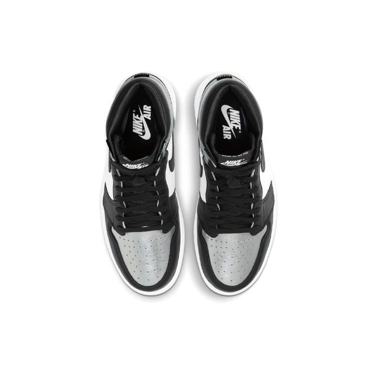 Кроссовки женские Air Jordan 1 Retro High OG Silver Toe черные металлико-серебристые белые CD0461-001