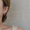 925 Silver Needle Creative Fashion Metallic Twist Circle Personality Simple C Earrings Wind Net Red Earrings Women
