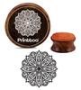 Printtoo Crafting Round Brown Wooden Rubber Stamp Floral Mandala Pattern Scrap-booking-2