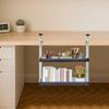 Clamp-On Desk Shelf – 2-Tier Under/Over Desk Storage Organizer with Guardrail – White