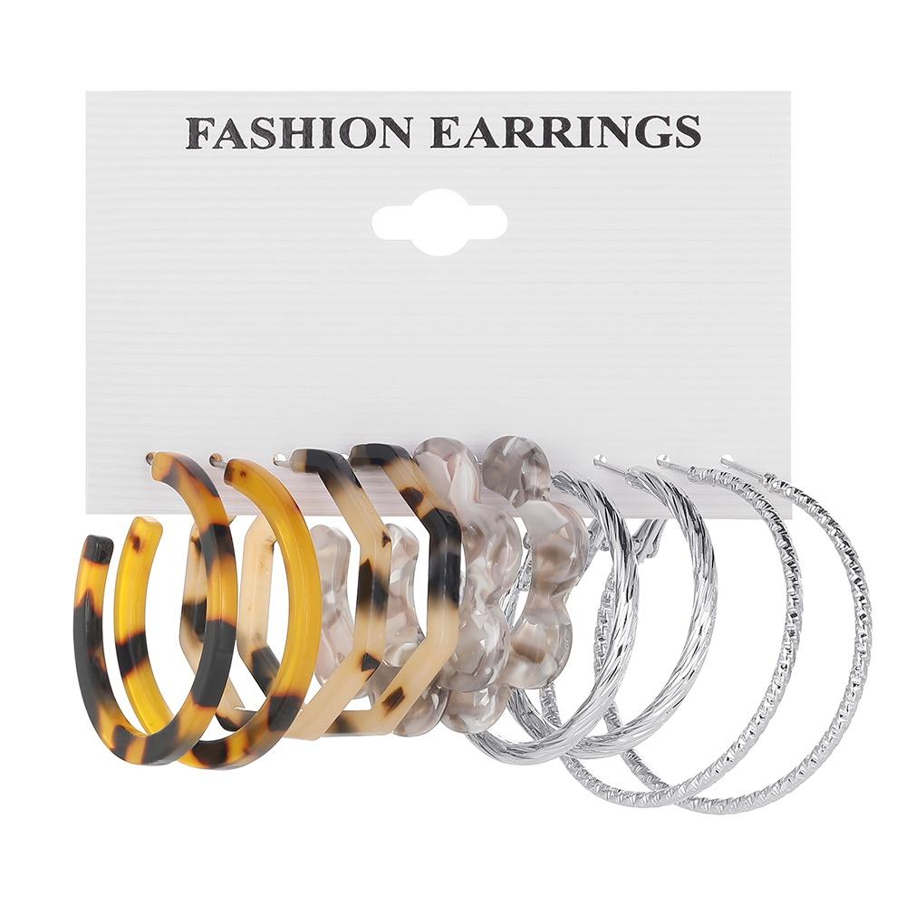 IF ME Fashion Resin   Earrings Set Checkerboard Heart Crystal Butterfly  Earring Women Jewelry Accessories