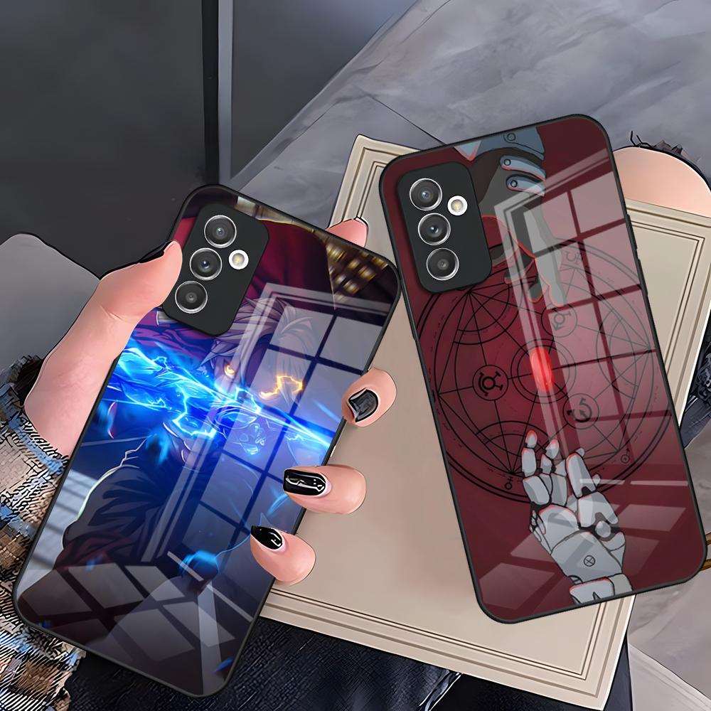 Чехол для телефона F-Fullmetal Alchemist для Samsung A25 A13 A33 5G A54 A36 A35 A56 A52 A14 Ударопрочный стеклянный чехол