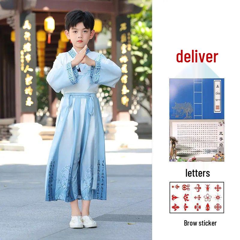 Children's Traditional Hanfu Costume for Sinology, Opening Ceremonies, and Performances - Ancient Chinese Attire for Boys and Girls