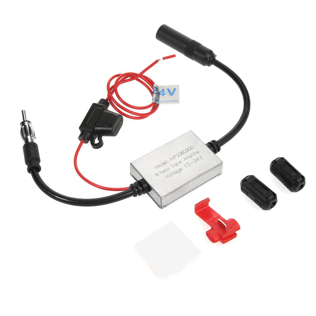 1pcs Car Stereo FM Radio Antenna Signal Booster Amplifier 12-24V Universal for Vehicles Car Truck