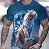 Футболка с тигром для мужчин, мужские рубашки с 3D животным 3D принтом, летняя футболка с короткими рукавами, мужской пуловер, топ большого размера, повседневная мужская одежда
