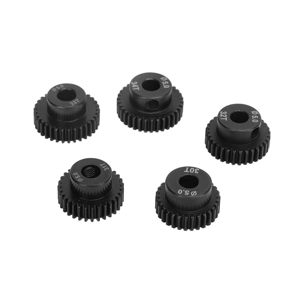 Набор шестерен RC 5 шт 30T 31T 32T 33T 34T Высокая твердость 48DP 5,0 мм Низкий уровень шума RC Аксессуары с установочными винтами для 1:10 Радиоуправляемых машинок