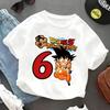2026 Горячая Мультяшная Аниме Dragon Ball Goku Печатная Футболка Детский День Рождения Счастливые Номера 1-10 Лет Мультяшная Одежда Подарок для Детей
