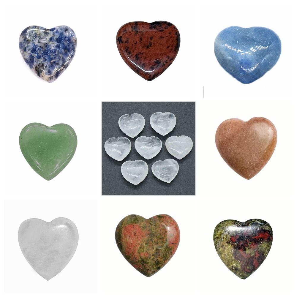 Non-porous Natural Crystal Stones Natural Quartz Crystal Ornaments Heart-shaped Stone  Gift