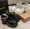 Fashion Fashion Chunky Platform High Heels Women's Shoes Loafers 2024Autumn Height Increasing Mary Jane Shoes Lolita Uniform Leather Sho