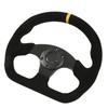 Car Steering Wheel Black Stitching Carbon Fiber 6 Holes Comfortable Grip Universal for Modification