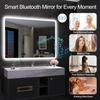 Miroir led - s'bagno - 600x800 mm - anti-buée - bluetooth - dimmable