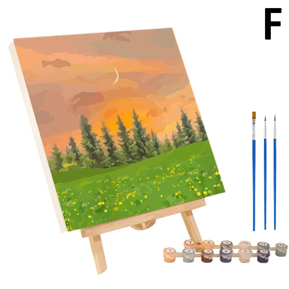 Frame Painting By Numbers Kit Abstract Sunset Landscape Modern Drawing Coloring DIY Painting By Numbers Acrylic Paint Home Decor