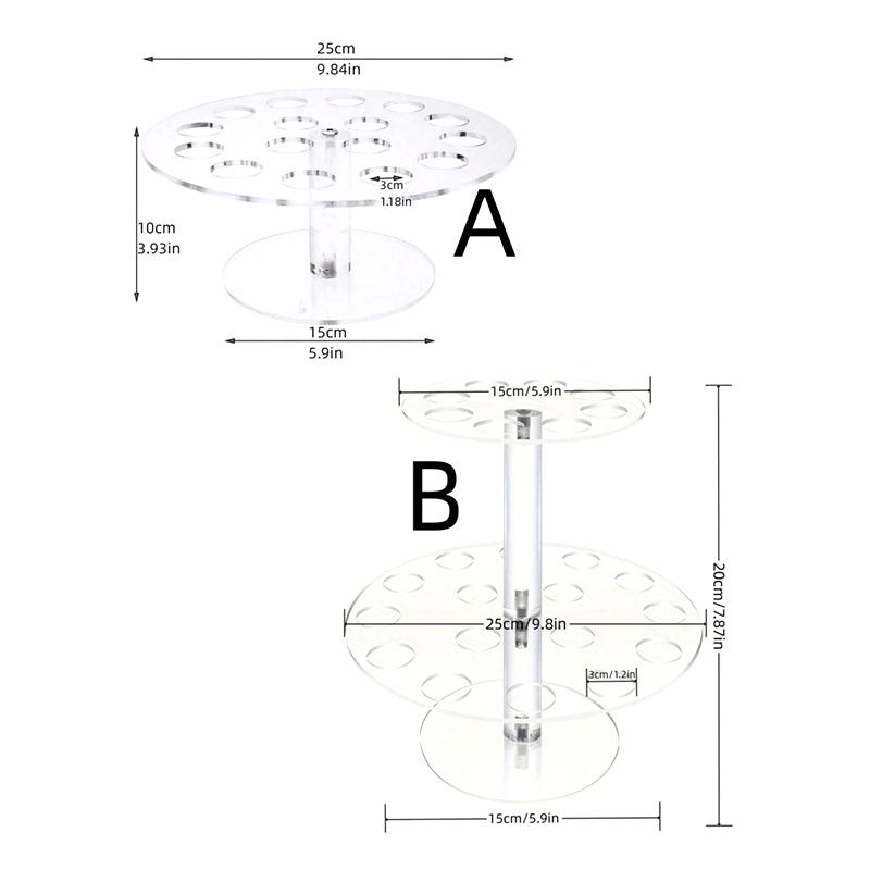 Акриловый держатель для рожков мороженого, стойка для кексов и попкорна, прозрачная полка для мороженого, дисплейная стойка для вечеринок, свадебного банкета, 16/24 ячейки