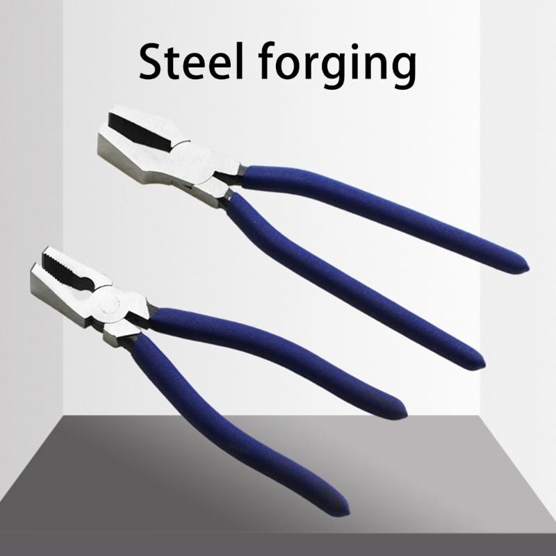 8/10-дюймовый брелок, плоскогубцы, плоскогубцы из металлического стекла с изогнутыми губками, нескользящая ручка, плоскогубцы, брелок для ключей
