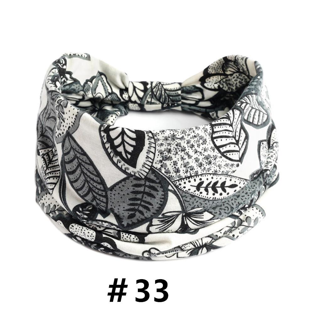 Бохо повязки на голову для женщин Хлопковые широкие повязки на голову Эластичная повязка для волос Нескользящая для тренировок Йоги Бега Тюрбан Головной убор Аксессуары для волос