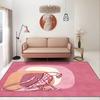 Light Luxury Large Area Carpet Modern Simple Geometry Leopard Pink Yellow Black Bedroom Bedside Non-Slip Carpet Floor Mat