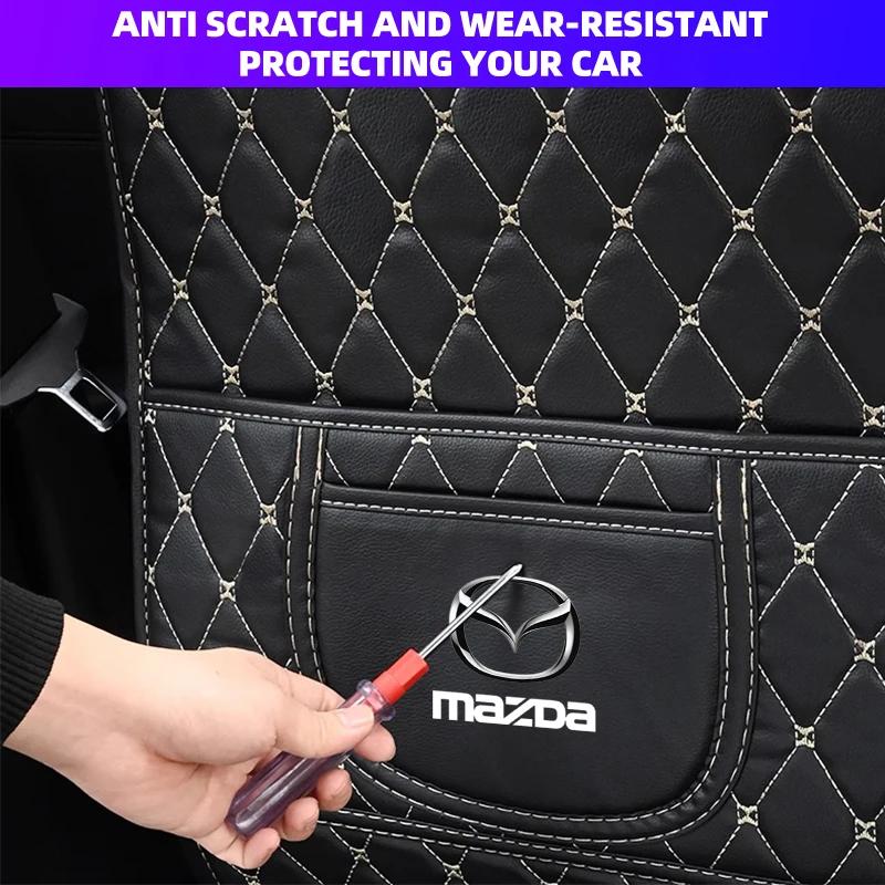 For Mazda Car Seat Back Anti Kick Pad Auto Leather Interior Accessories for Mazda 2 3 5 6 CX5 CX9 CX7 CX4 CX3 CX30 MX5 MX3 BK NC