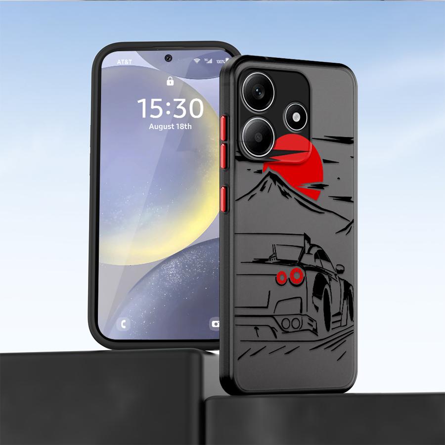 Мультяшный закат Автомобиль Чехол Задняя крышка телефона для Xiaomi Redmi Note 14 14C 10 13 Pro Plus 12 11 A4 13C 9S