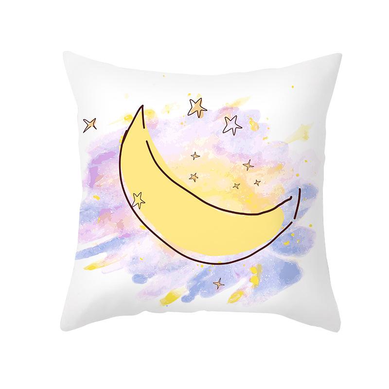 New Moon Pillow Case Peach Skin Printed Home Fabric Living Room Sofa Cushion Cover Bedroom Pillow Cover
