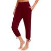 Женские модные однотонные повседневные свободные легкие брюки для йоги 9/10 с карманами
