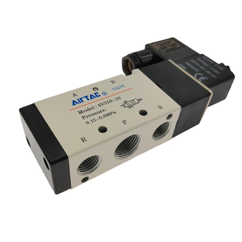 AIRTAC Pneumatic 3/8" Solenoid Valve 4V310-10/08 Single Coil Pilot-Operated Electric 5/2,5/3 5 Way 2 Position 1/2" 4V410-15