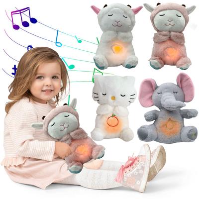 Милая музыкальная игрушка для сна с музыкой, подсветкой и ритмичным дыхательным движением, плюшевая набивная игрушка, музыкальная игрушка для новорожденных