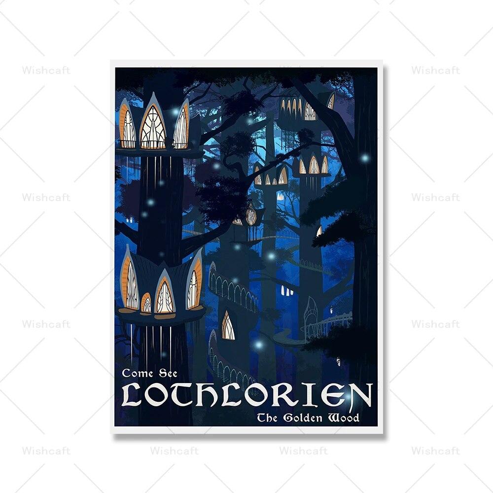 Толкиен Путешествия Холст Картина Средиземье Пейзаж Кольца Плакаты и принты Настенные художественные фотографии Подарки Гостиная Домашний декор Без рамки