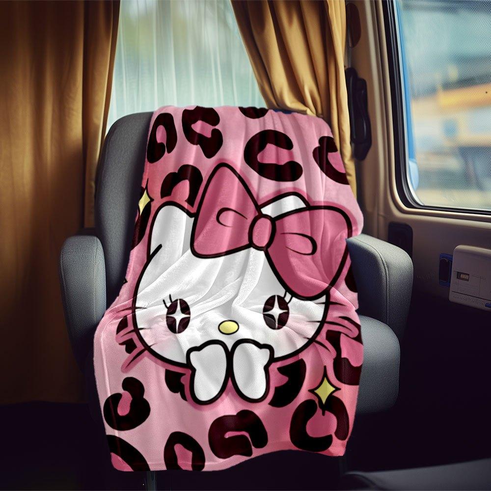 Hello Kitty Leopard Print Rv Blanket Soft Lightweight And Cozy For All Seasons Perfect For Travel Camping Picnics Sofa Rv Bed Living Room And Ideal