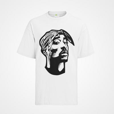 Мужская футболка 2pac Хип-хоп одежда Тупак Шакур Черный корпус Biggi Музыка Рэпер