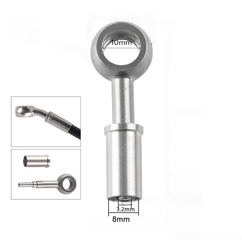 Automotive Stainless Steel Brake Hose Fitting Connector Adapter M10 0 °28°90°Male16X1.5 10X1Female Crimping Joint Universal Moto