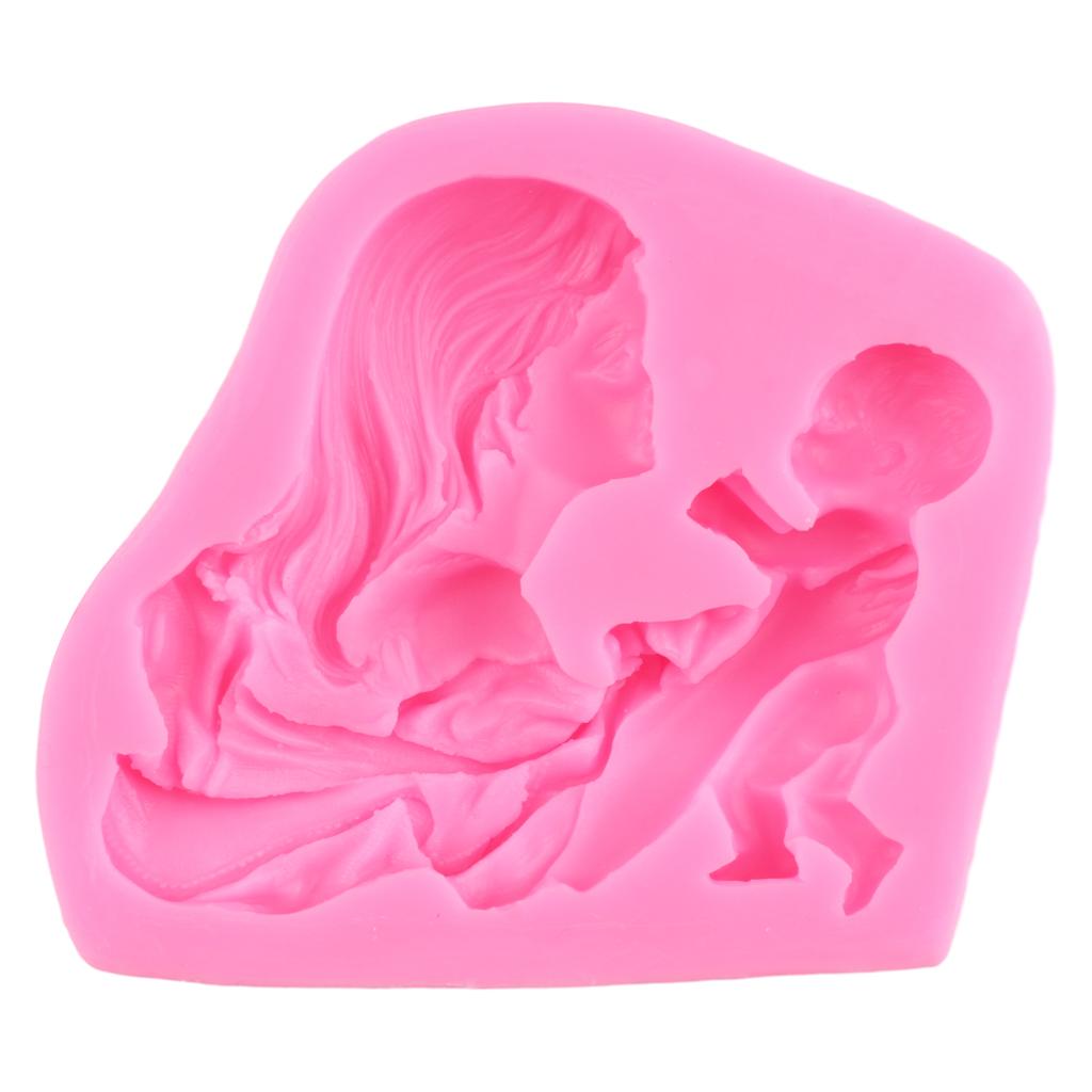 Силиконовая форма для мамы и ребенка, рельефные формы для шоколадных конфет, глиняные формы для кексов, топпер для помадки, инструменты для украшения торта, формы для мыла, смолы