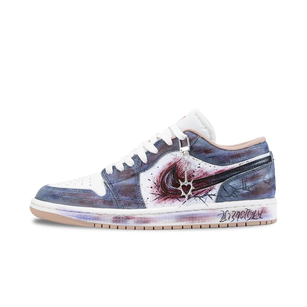 Jordan Air Jordan 1 Thorn Dreams Slip Resistant Abrasion Resistant Low top Vintage Basketball Shoes Unisex Fuchsia 553558-169(Team626-)