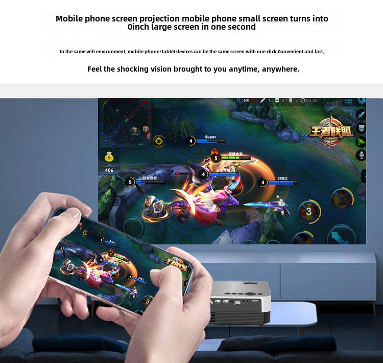 Портативный HD-проектор Q6 для спальни, умного дома, улицы, отеля или квартиры