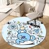 1 шт. Койя BT21 Мечтательная иллюстрация Круглый ковер, Изготовлен из полиэстера, Идеально подходит для украшения офисных кресел, гостиных