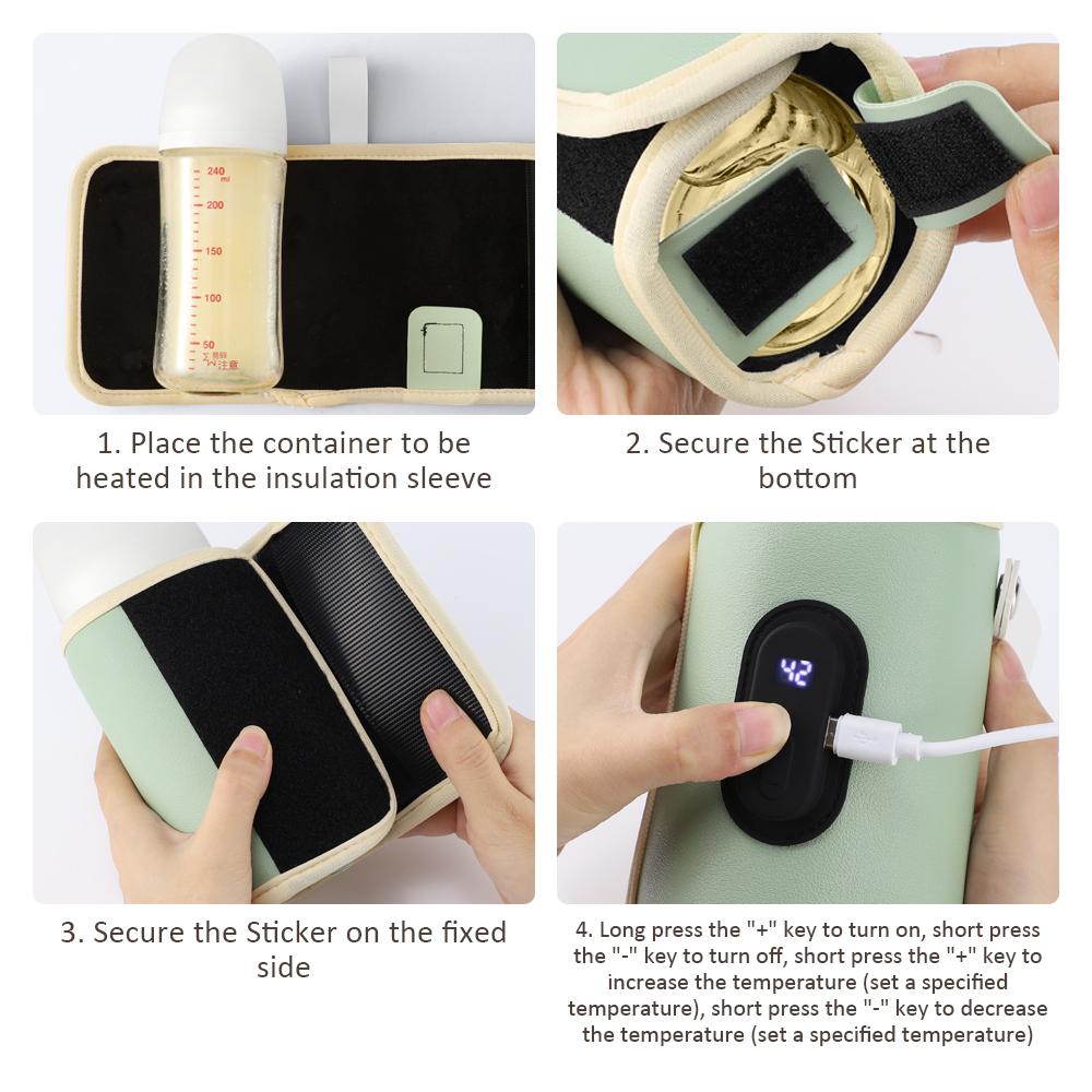 Подогреватель детского молока Подогреватель для детских бутылочек Подогреватель для бутылочек с водой Цифровой дисплей 20 уровней Регулировка температуры Портативный для улицы