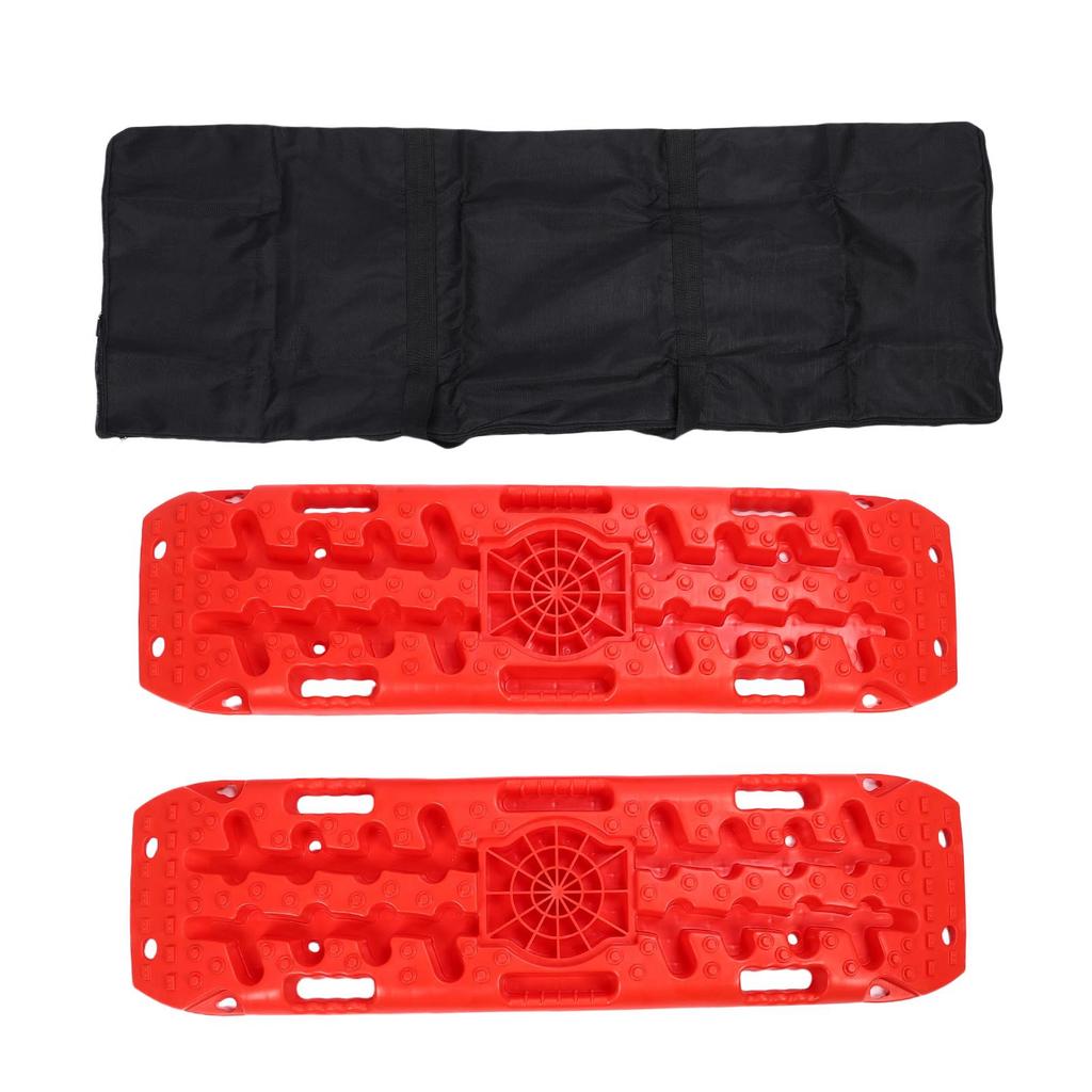 Off Road Traction Boards All Weather Auto Traction Mat Tire Grip Aid Unstuck Your Car From Snow Ice Mud and Sand Red